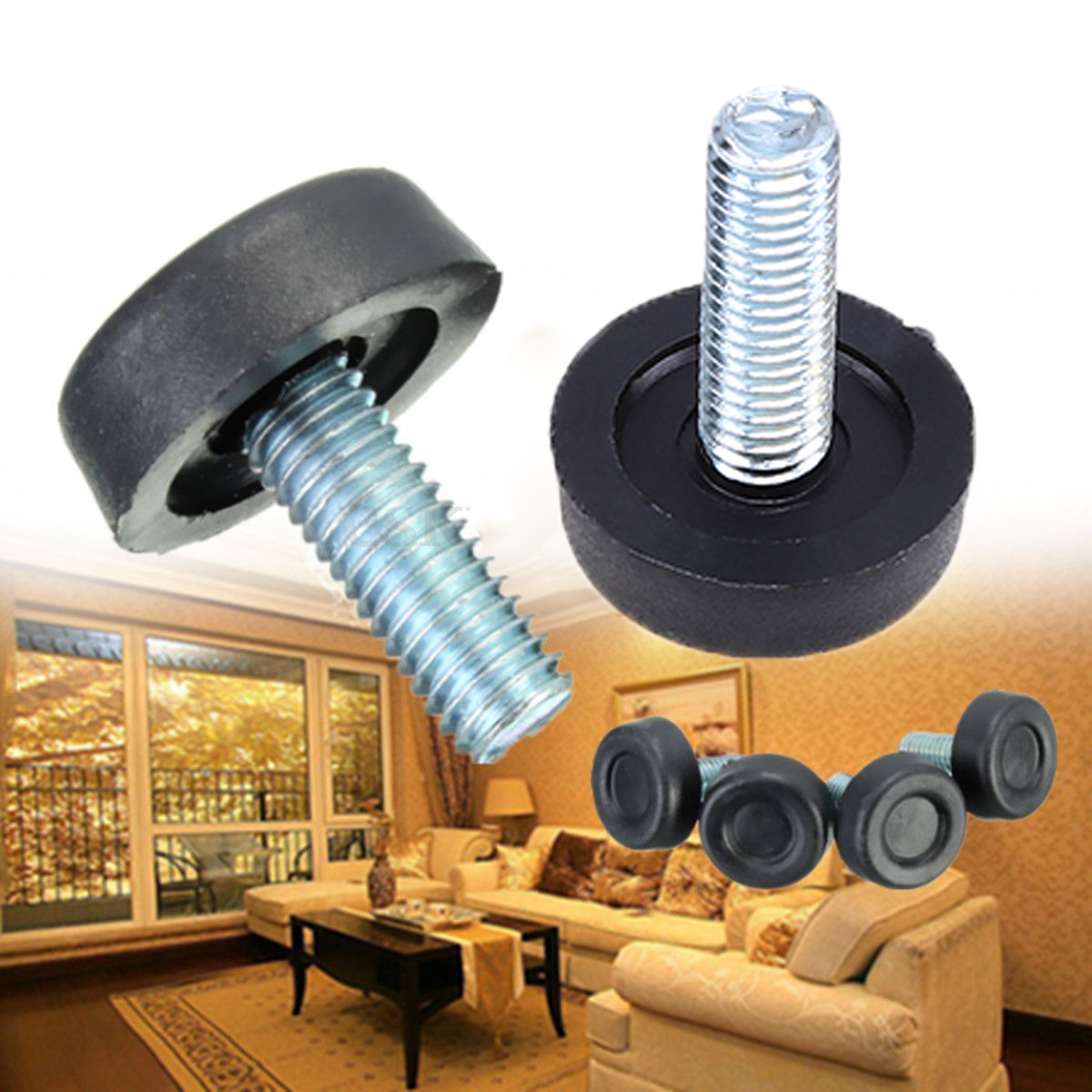 Threaded Sockets Adjustable Screwin Levelling Glide Feet for Furniture